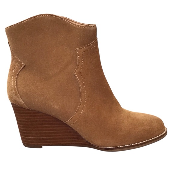 Andre Assous Sally Cognac Suede Wedge Ankle Bootie Size 8M - Picture 10 of 10